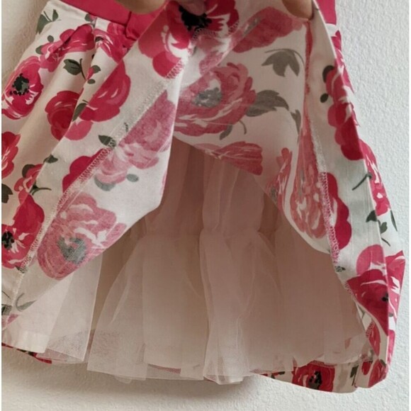JANIE & JACK Special Occasion Floral Print Bow Party Dress w/Crenoline 18-24 mo - Picture 4 of 10